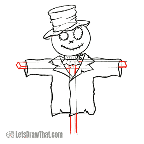 Drawing step: Draw the wooden frame