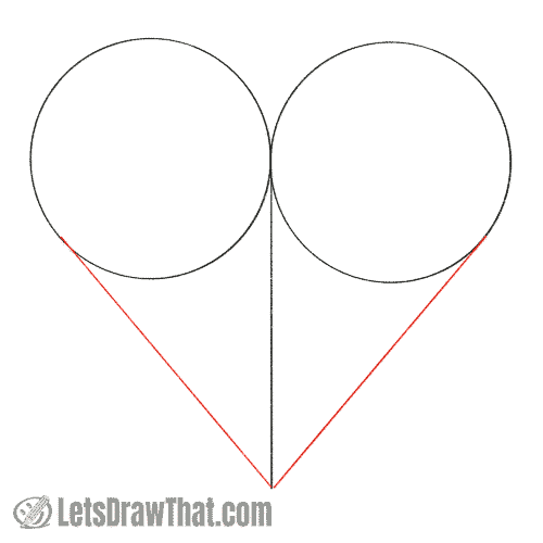 Drawing step: Draw the tip of the heart