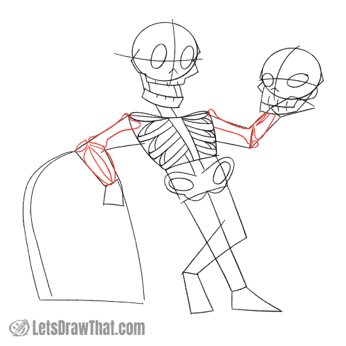 Drawing step: Draw the arm bones
