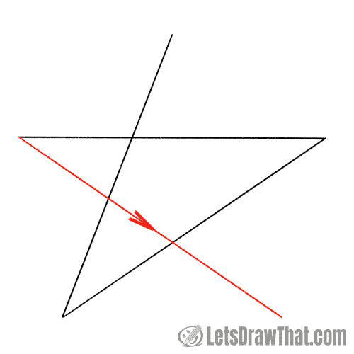 Drawing step: From left back down right again