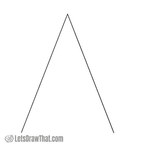 Drawing step: Draw an upside-down “V”
