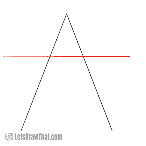 Drawing step: Make the “V” into an “A”