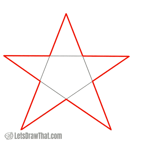 Drawing step: Outline the star