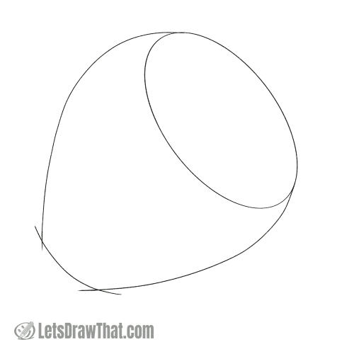 Drawing step: Draw the base strawberry shape