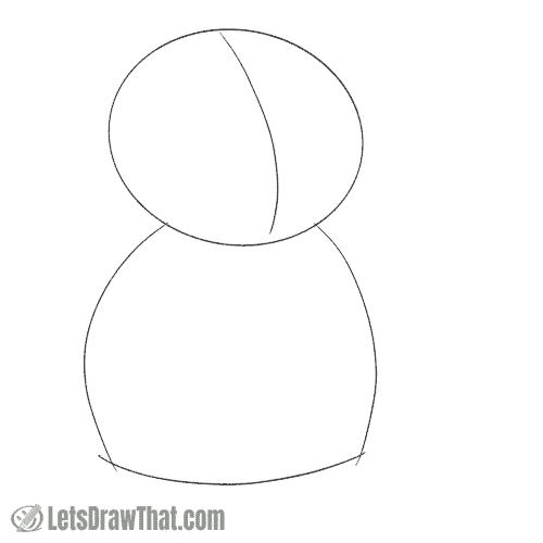 Drawing step: Sketch the base head and body shapes