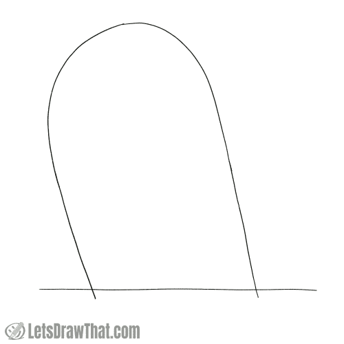 Drawing step: Draw the tombstone base shape