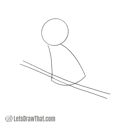 Drawing step: Sketch the head and body shapes