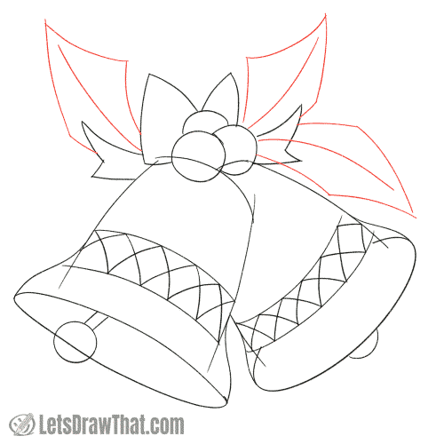 Drawing step: Draw the holly leaves