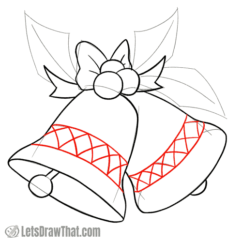 Drawing step: Draw decorations on the inscription band