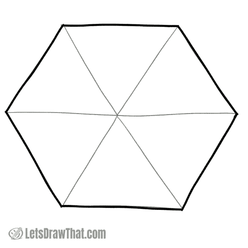 Completed hand-drawn hexagon