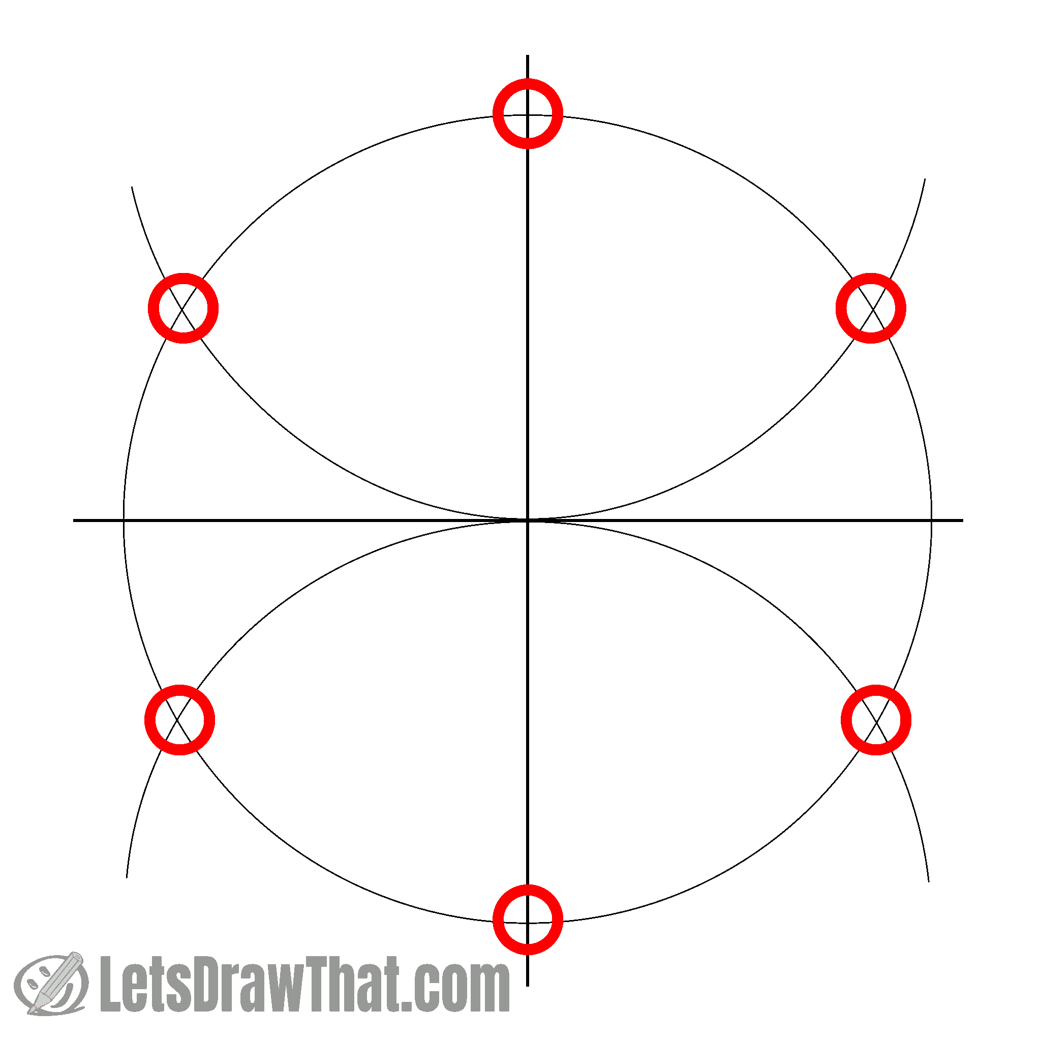 Drawing step: Connect the marked points to draw a hexagon