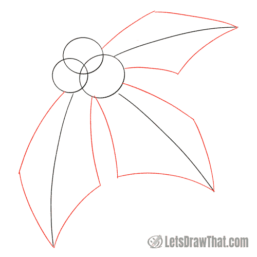 Drawing step: Sketch out the leaf shapes