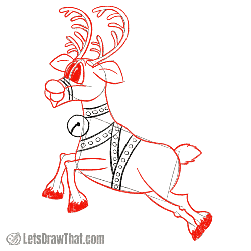 Drawing step: Draw the Rudolph's body