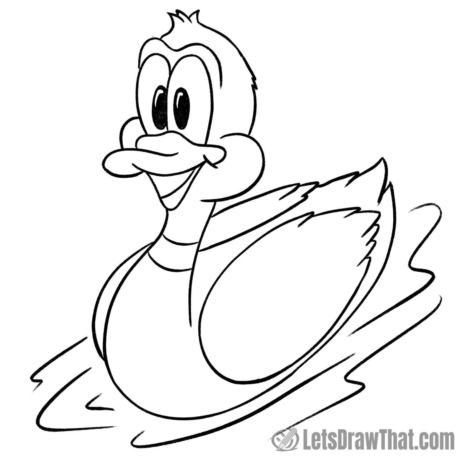 Finished duck drawing outline