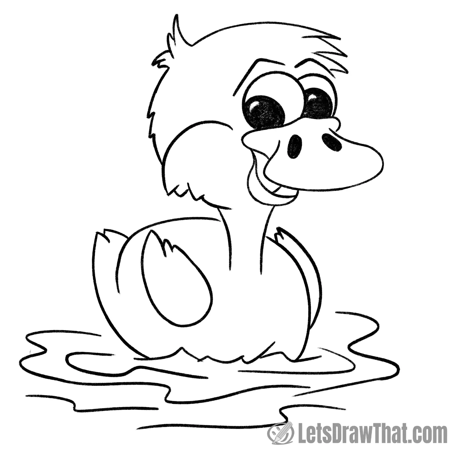 Duckling drawing outline