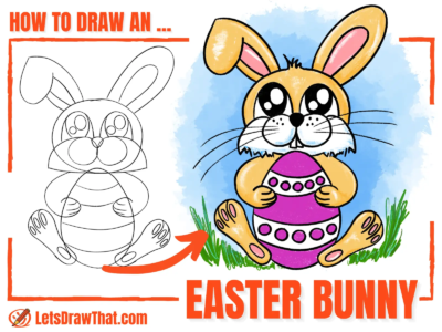 Easter Bunny Drawing – How to Draw an Easter Bunny Step by Step - step-by-step-drawing tutorial featured image