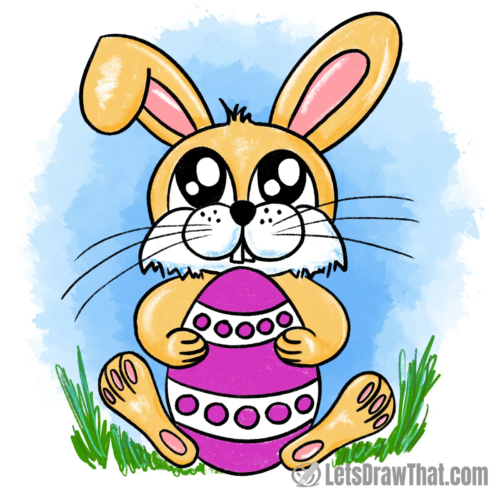 easter-bunny-drawing-color Easter bunny drawing colored-in