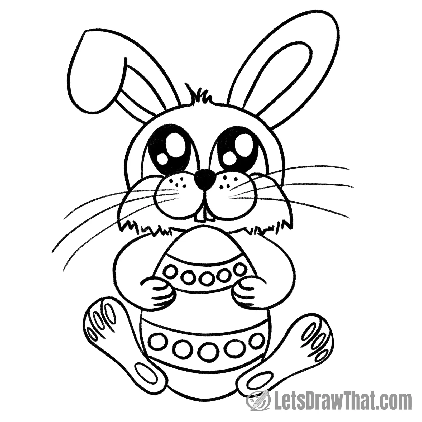 Easter bunny drawing outline