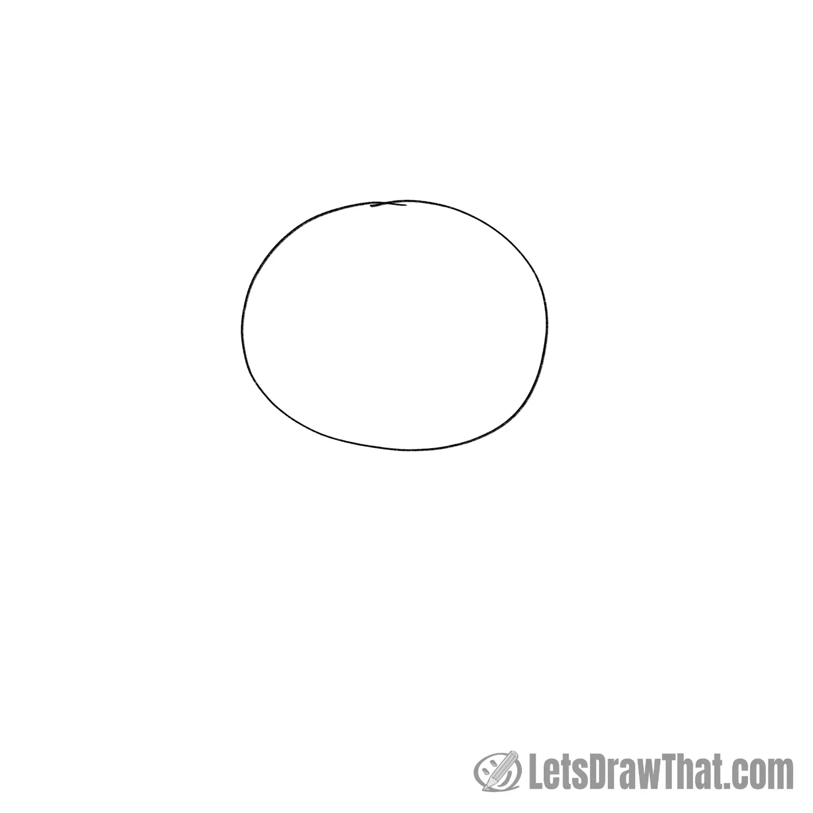 Drawing step: Draw an oval for the head