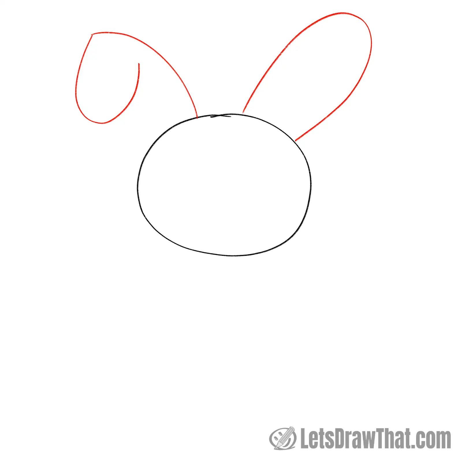 Drawing step: Draw the bunny's ears