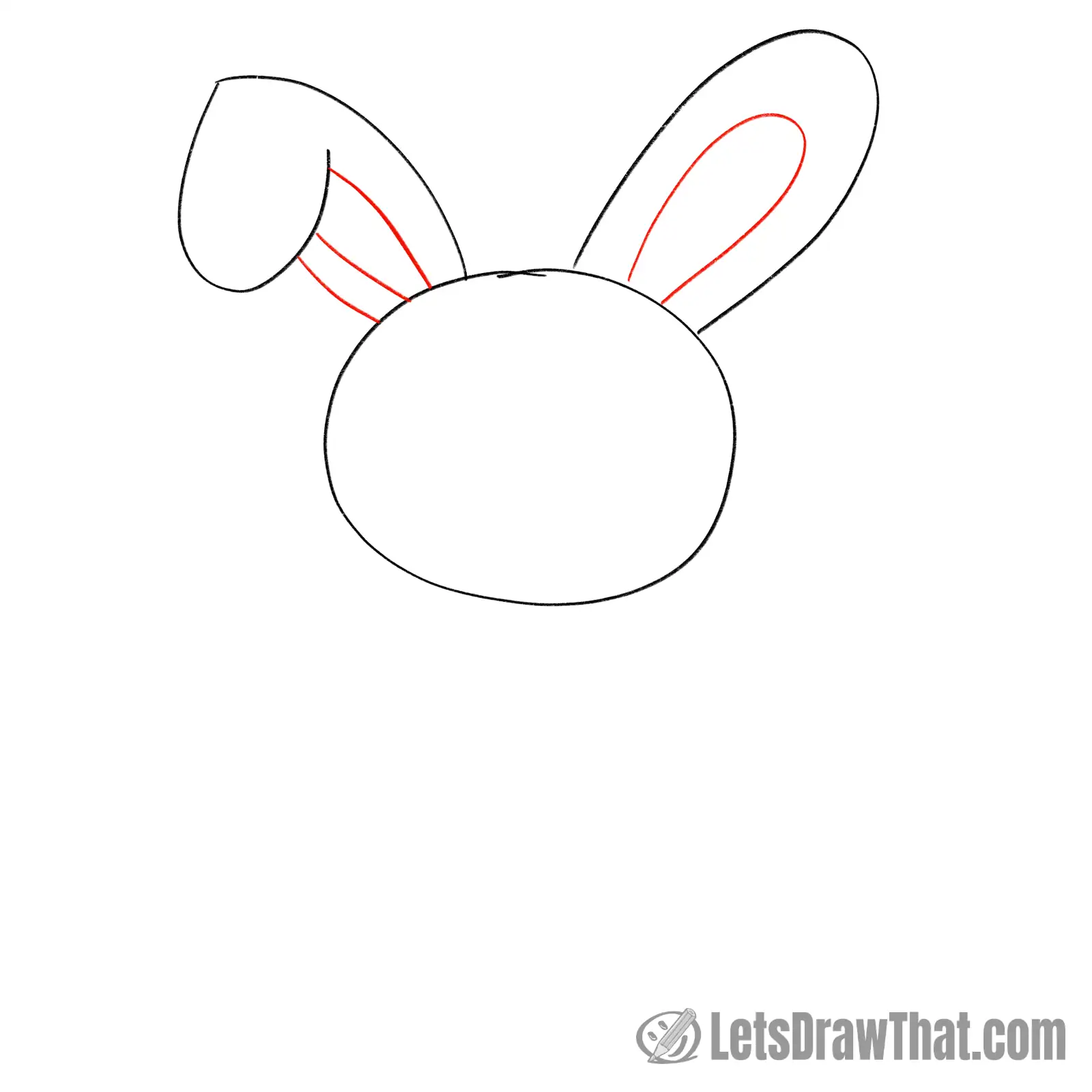 Drawing step: Finish the inside of the ears