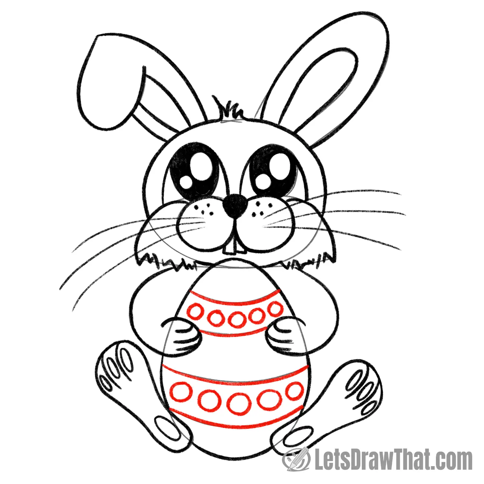Drawing step: Decorate the Easter egg