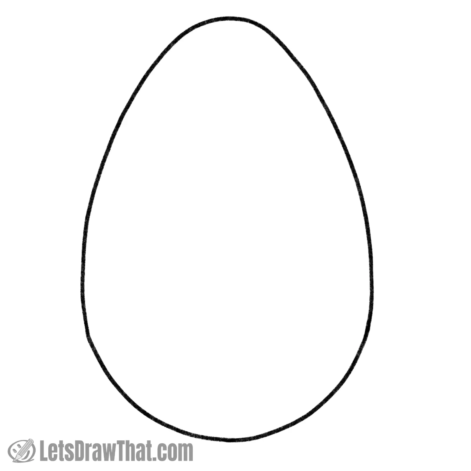 Drawing step: Outline the egg