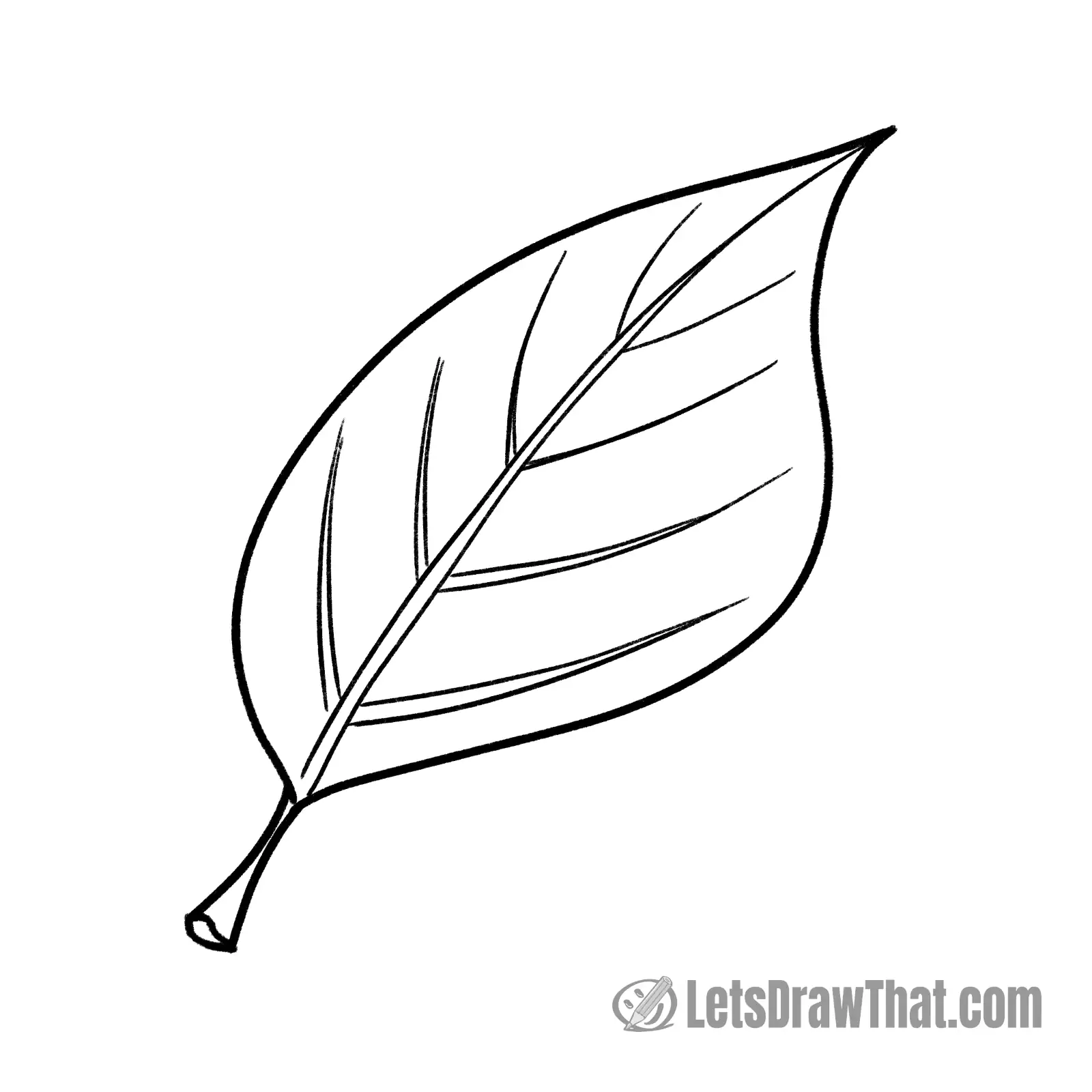 An easy leaf drawing outline