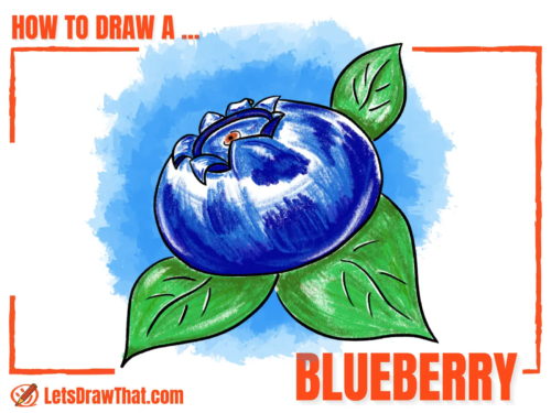 How to Draw a Blueberry – Easy Blueberry Drawing - step-by-step-drawing tutorial featured image