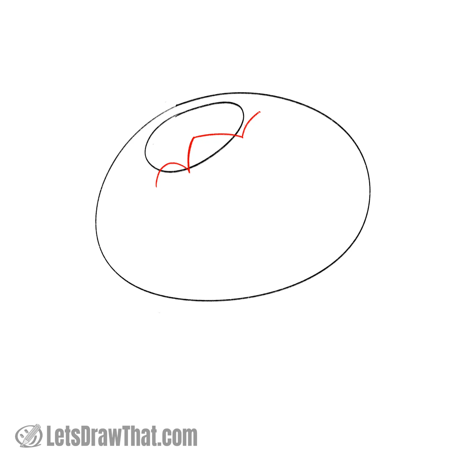 Drawing step: Draw the small centre sepal leaves