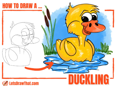 How to Draw a Duckling – A Cute Duckling Drawing - step-by-step-drawing tutorial featured image