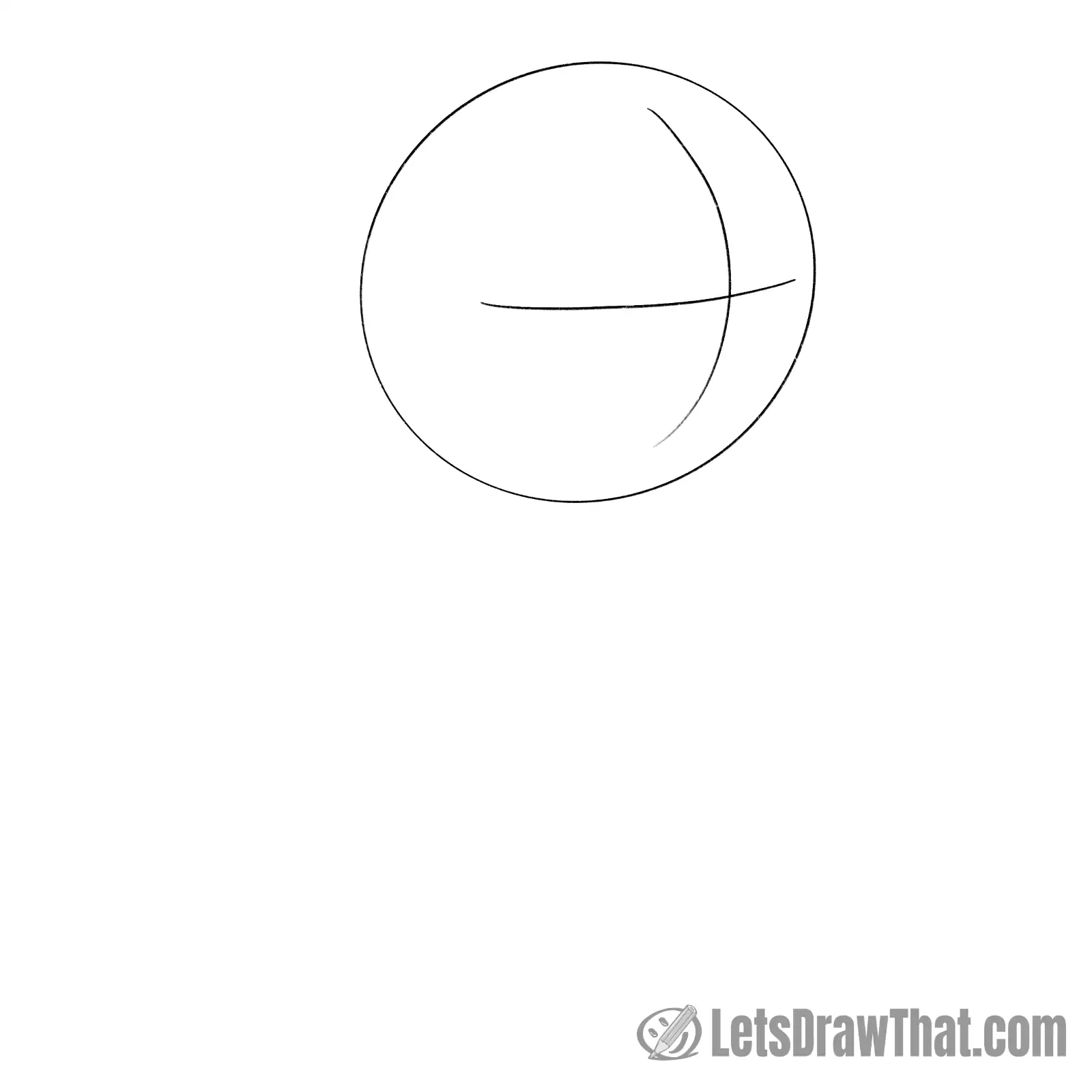 Drawing step: Draw a circle for duckling's head