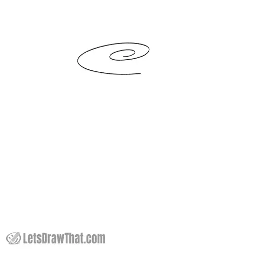 Drawing step: Draw a spiral