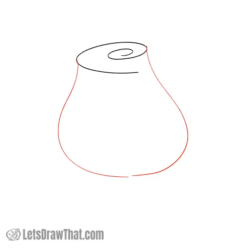 Drawing step: Sketch the rose flower
