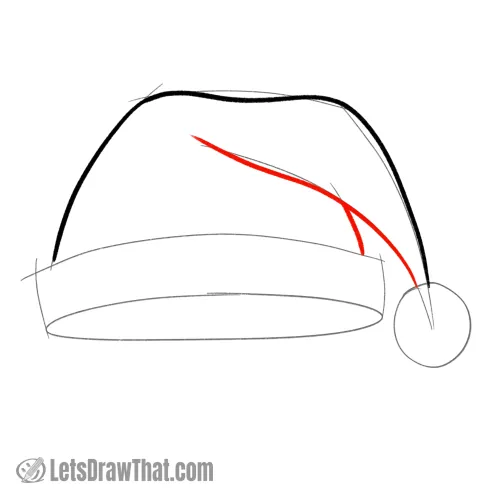 Drawing step: Outline the folded edges