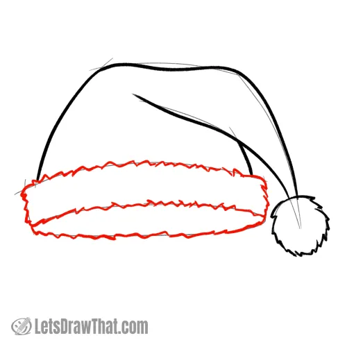 Drawing step: Draw the furry headband