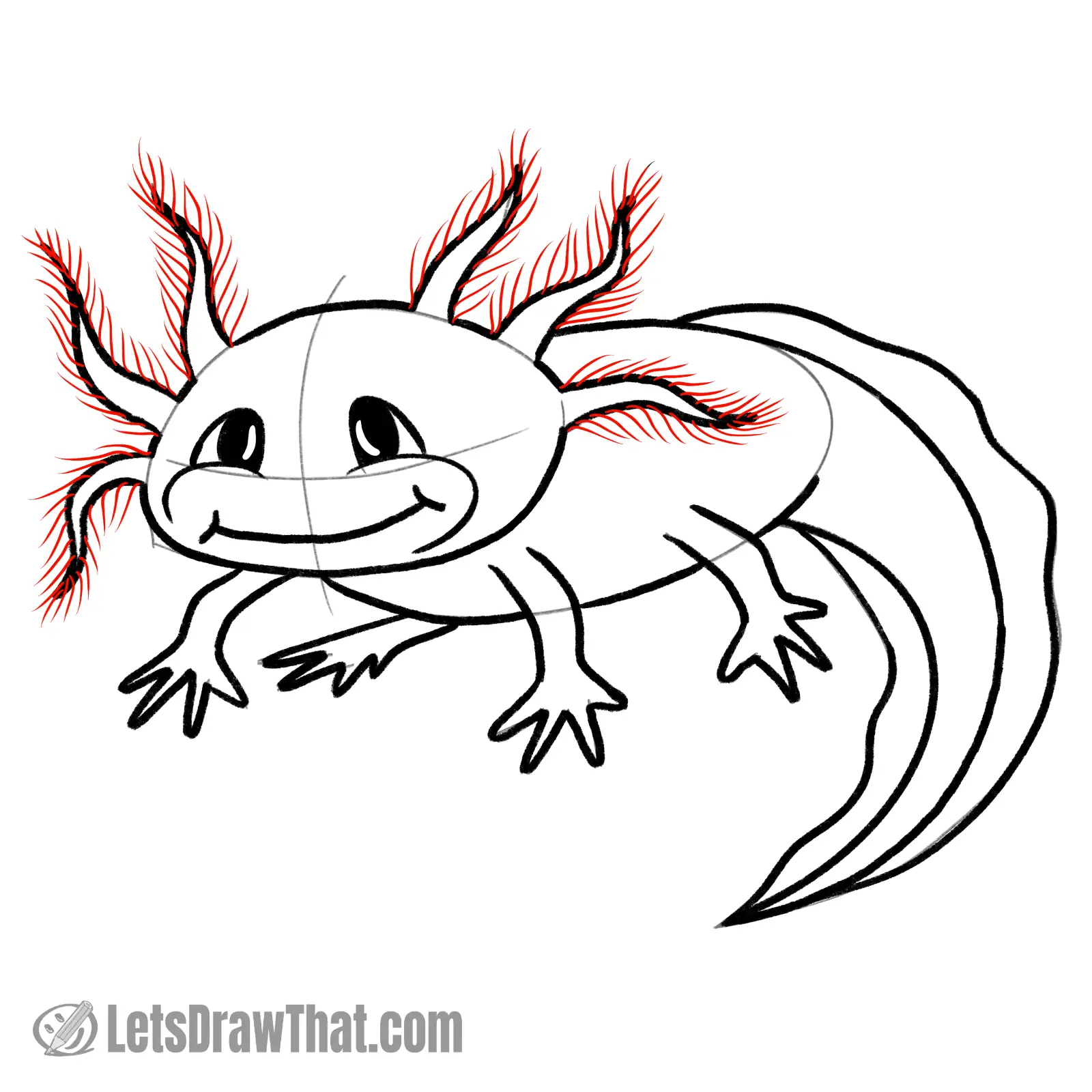 Drawing step: Draw the gill "floofs"