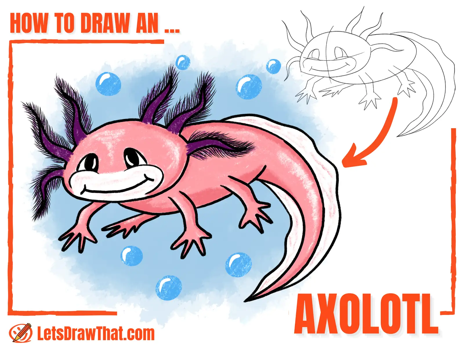 How to Draw an Axolotl – Cute Axolotl Drawing