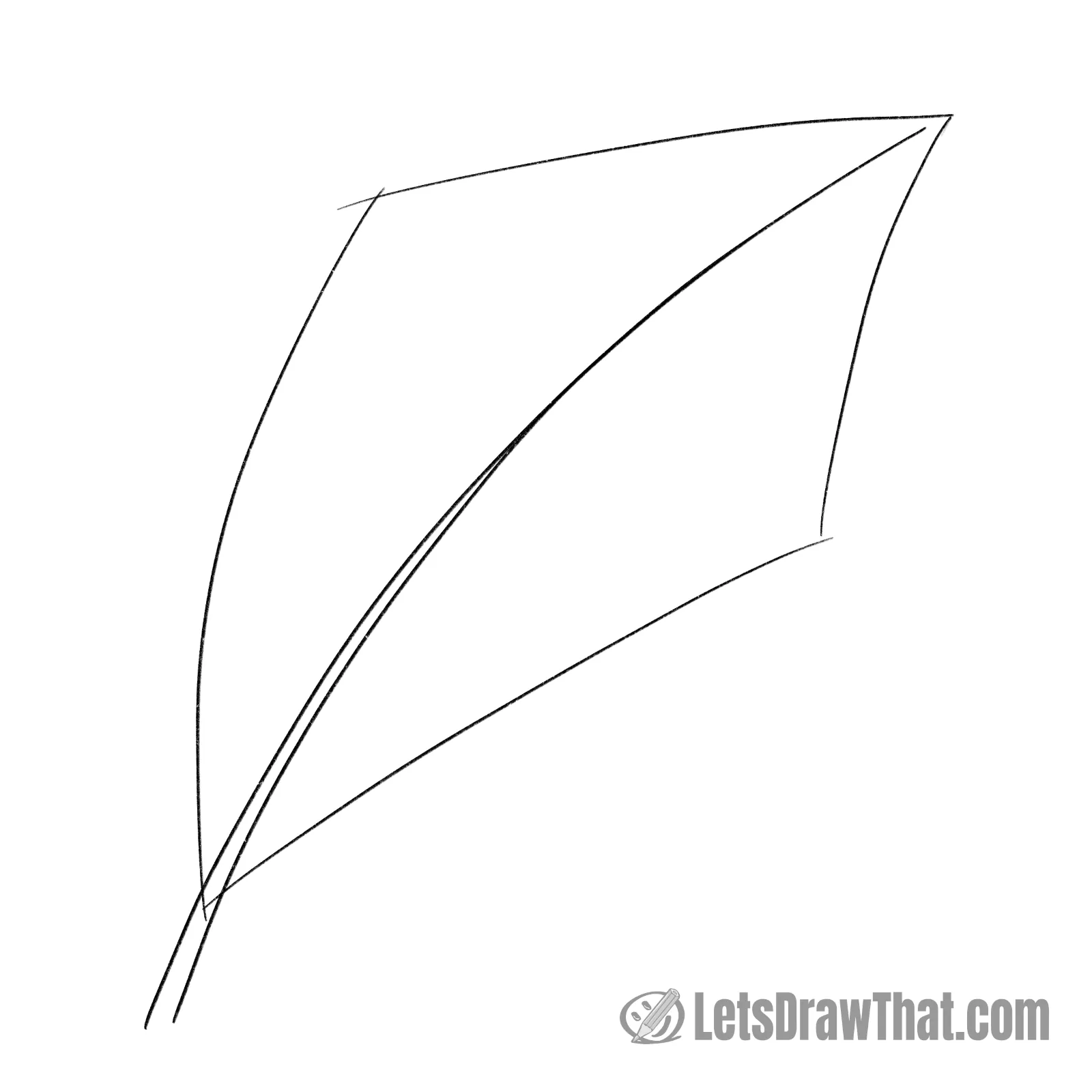 Drawing step: Sketch the leaf's base shape